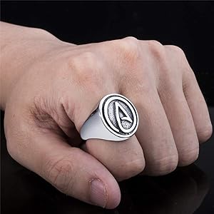 Elfasio Mens Womens Stainless Steel Rings Atheist Atheism